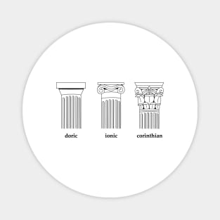 Greek Columns Minimalist Design with Names Magnet